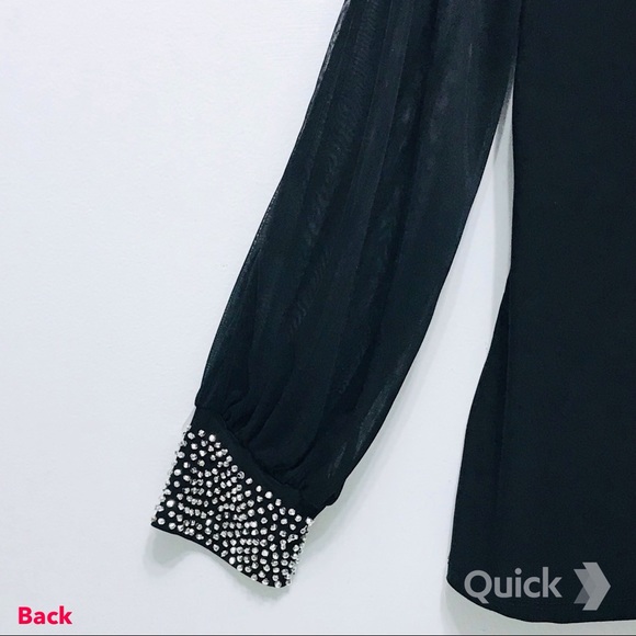 L - NWT Annalee + Hope Long Sheer Sleeve Top - Picture 4 of 9